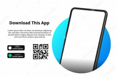 بنر تبلیغات برای دانلود اپ - Page banner advertising for downloading app for mobile phone