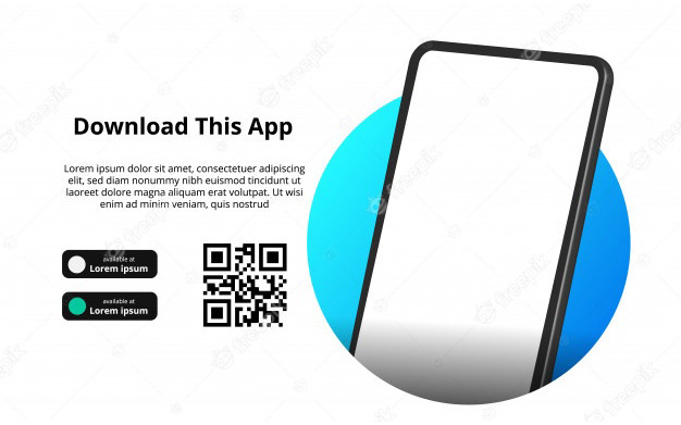 بنر تبلیغات برای دانلود اپ - Page banner advertising for downloading app for mobile phone