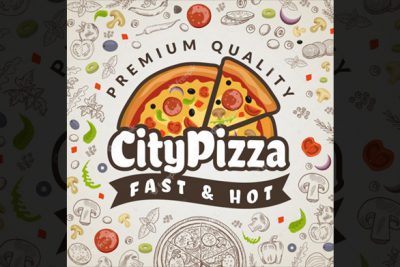 بک گراند منوی پیتزا - Pizza food background. italian kitchen menu colored pizzeria