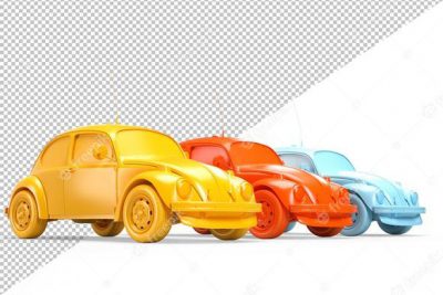 بنر ماشین های کلاسیک - Row of three vintage colored cars