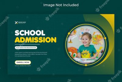 بنر پذیرش مدرسه - School admission social media and web banner flyer facebook cover