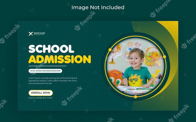 بنر پذیرش مدرسه - School admission social media and web banner flyer facebook cover