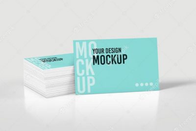 موكاپ کارت ویزیت - Stack business cards mockup