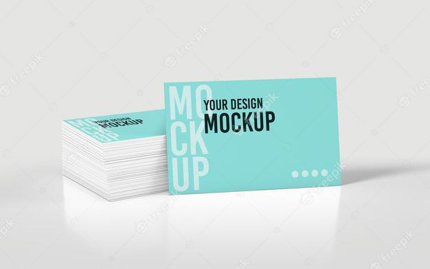 موكاپ کارت ویزیت - Stack business cards mockup