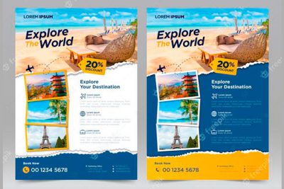 بروشور تور و مسافرت - Tour and travel flyer design template