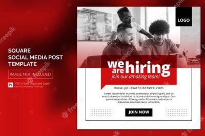 بنر استخدام شبکه های اجتماعی - hiring job banner or social media post