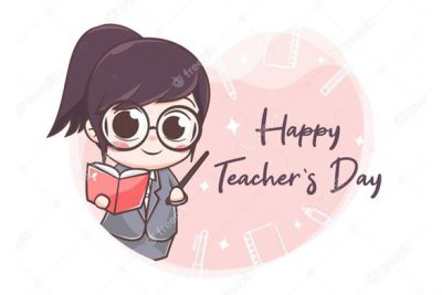 بنر تبریک روز معلم - World teachers day cartoon