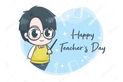 بنر تبریک روز معلم - World teachers day cartoon illustration