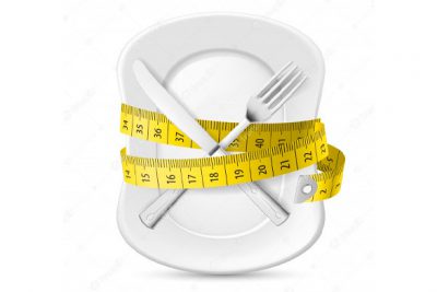 وکتور رژیم غذایی - Yellow measure circling a plate