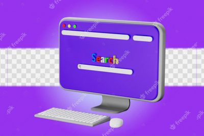 بنر 3 بعدی دسکتاپ - Computer desktop background in 3d design