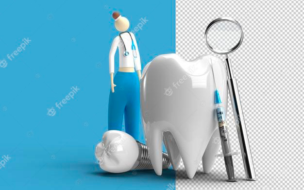 کارکتر جراح دندان پزشک و ایمپلنت دندان - Doctor with dental implants surgery