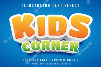 افکت متن 3بعدی فانتزی - Editable text effect kids section