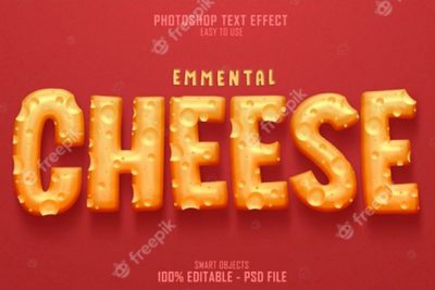 افکت متن فانتزی - Emmental cheese 3d text style effect