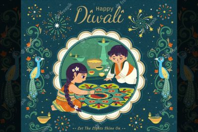 تصویر دیوالی دوستداشتنی - Lovely diwali illustration