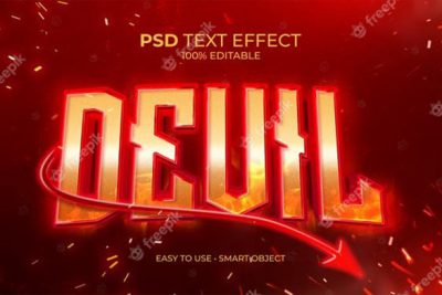 افکت متن فانتزی - Red devil text effect