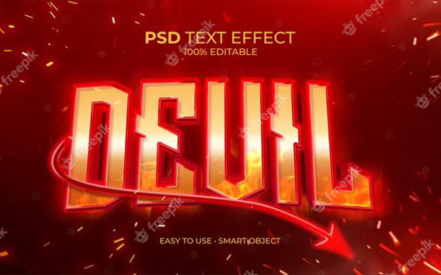 افکت متن فانتزی - Red devil text effect