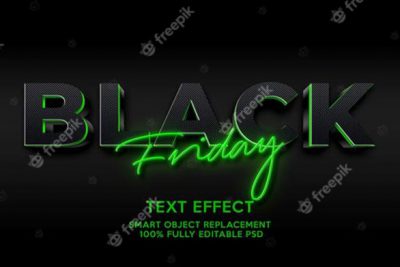 افکت متن نئونی سبز - Black friday text effect