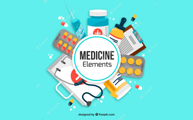 بک گراند عناصر پزشکی - Medicine elements background