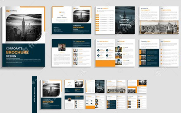 طراحی بروشور چند صفحه ای مینیمالیستی - Minimalist corporate multi page brochure