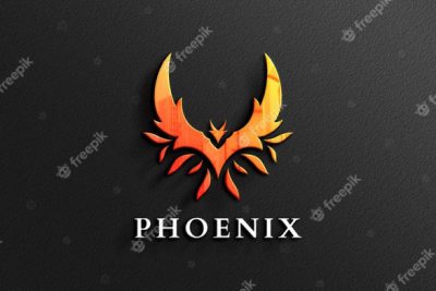 موکاپ لوگوی ققنوس - Phoenix logo mockup