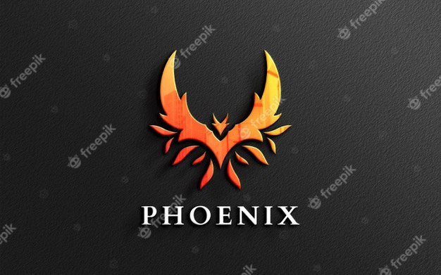 موکاپ لوگوی ققنوس - Phoenix logo mockup