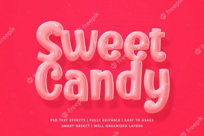 افکت متن فانتزی - Sweet candy text effect