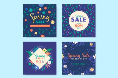 بنر حراج و تخفیف بهاری - Spring sale instagram