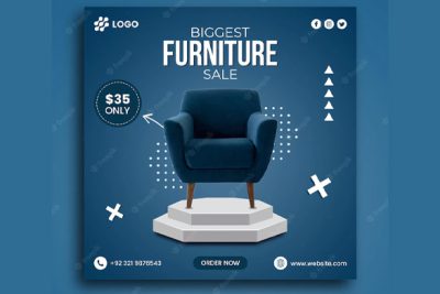 بنر قالب اینستاگرام - Furniture sale instagram
