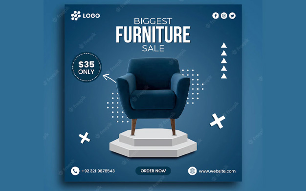 بنر قالب اینستاگرام - Furniture sale instagram