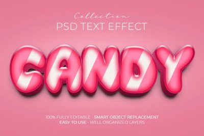 افکت متن 3 بعدی فانتزی - Candy 3d text effect