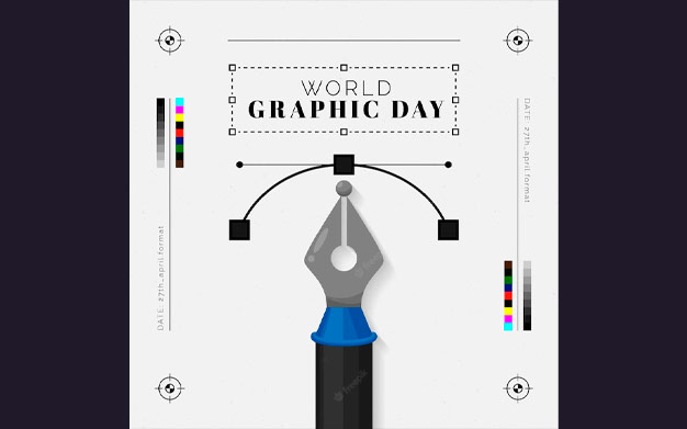 بنر روز جهانی گرافیک - Flat world graphics day