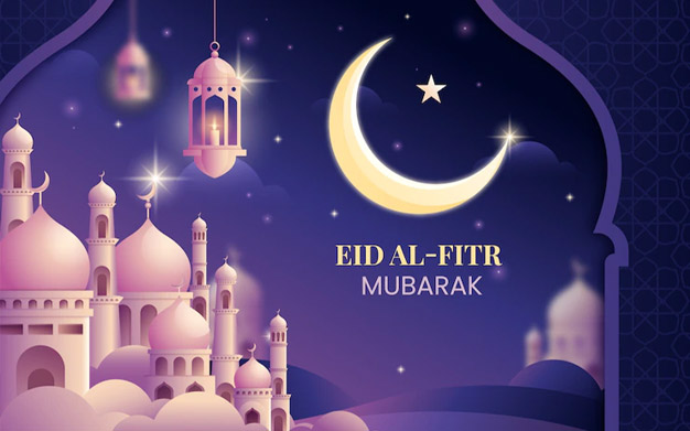 بنر تبریک عید فطر - Gradient eid al-fitr