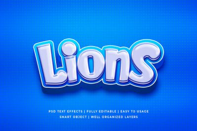 افکت متن فانتزی - Lions 3d text