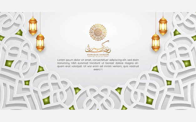 بنر تبریک ماه رمضان - Luxury white ramadan