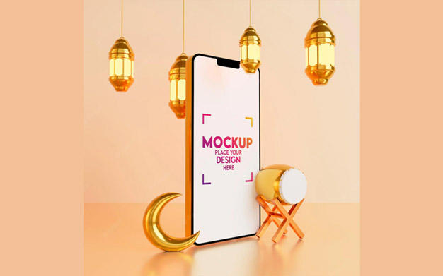 موکاپ رمضان با گوشی هوشمند - Mockup smartphone