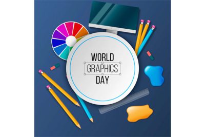 بنر روز جهانی گرافیک - Realistic world graphics day
