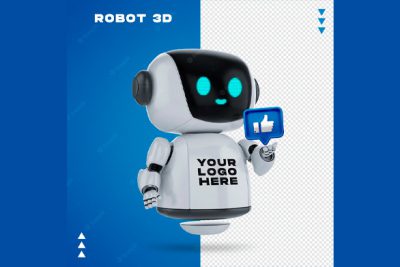 موکاپ ربات 3 بعدی - Robot 3d mockup