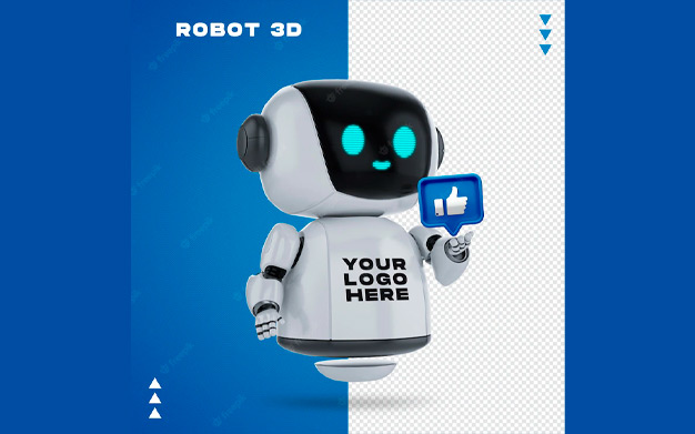 موکاپ ربات 3 بعدی - Robot 3d mockup
