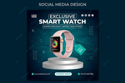 بنر قالب اینستاگرام - Smart watch social media