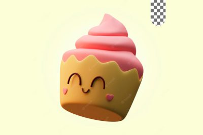 آیکون 3 بعدی مافین - 3d illustration icon muffin