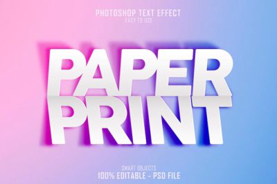 افکت متن 3 بعدی - Paper print 3d text style effect